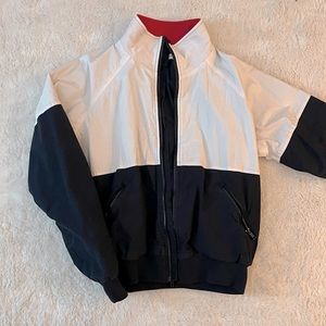 John Galt Navy Blue and White Puffy Windbreaker Jacket